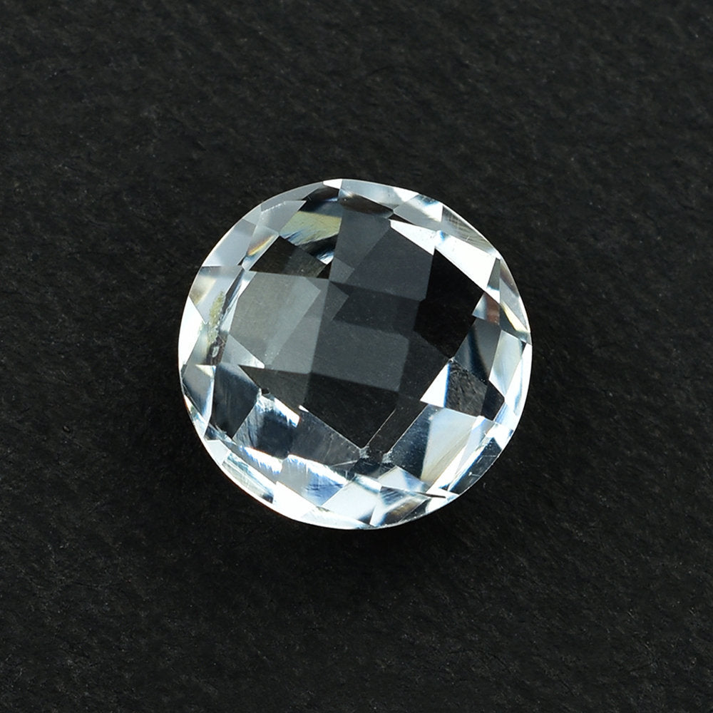 CRYSTAL QUARTZ CHECKER CUT BRIOLETTE ROUND 9.00MM 2.25 Cts.