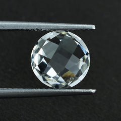 CRYSTAL QUARTZ CHECKER CUT BRIOLETTE ROUND 9.00MM 2.25 Cts.
