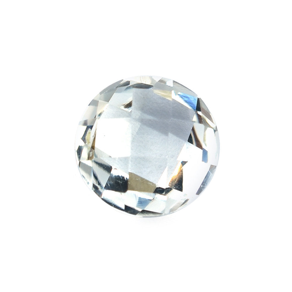 CRYSTAL QUARTZ CHECKER CUT BRIOLETTE ROUND 9.00MM 2.25 Cts.