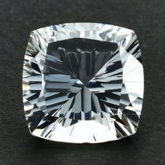 CRYSTAL QUARTZ CONCAVE CUT CUSHION 16X16MM 14.75 Cts.