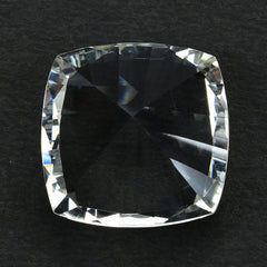 CRYSTAL QUARTZ CONCAVE CUT CUSHION 16X16MM 14.75 Cts.