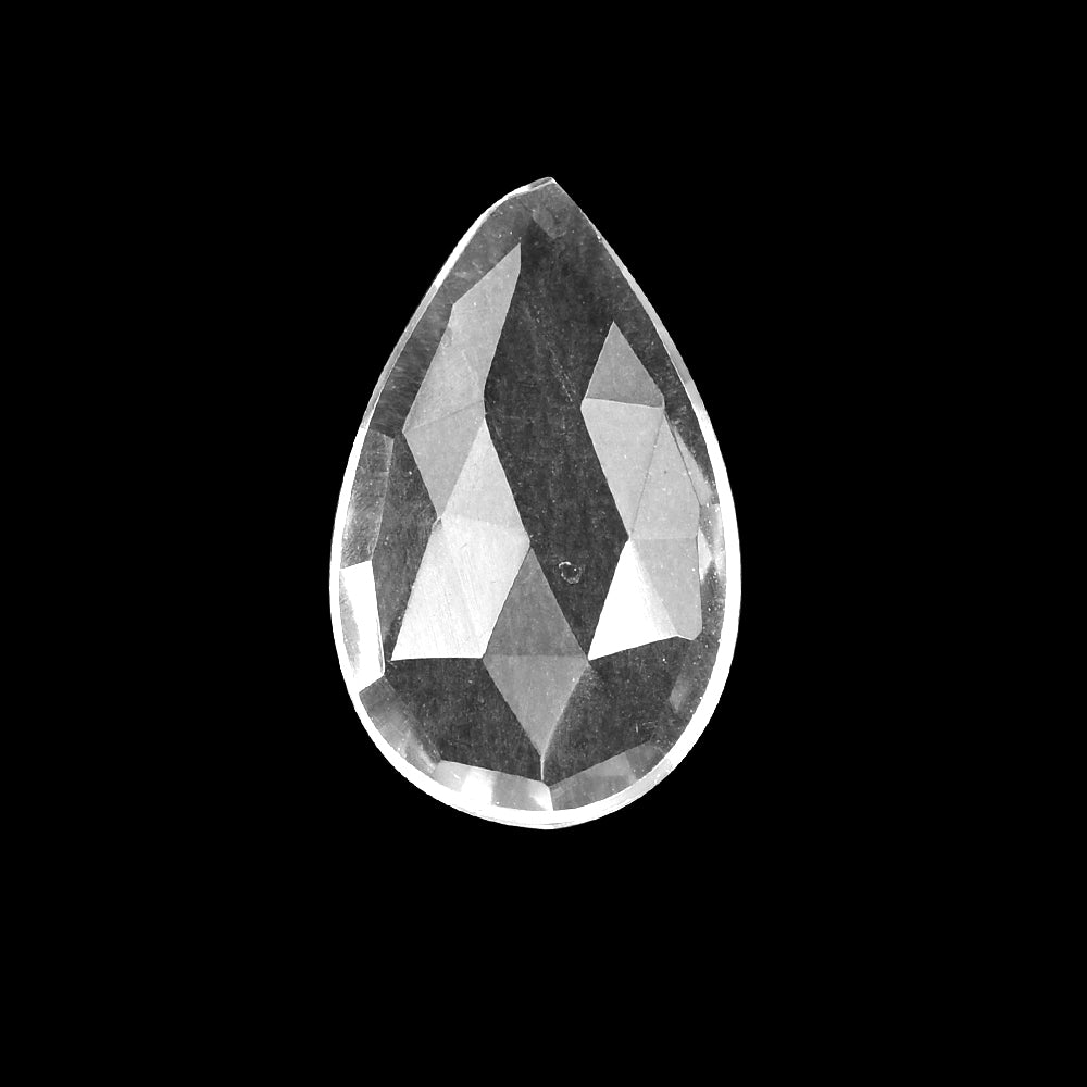 CRYSTAL ROCK QUARTZ ROSE CUT PEAR CAB (WHITE/CLEAN)24.50X15.00 MM 7.93 CTS