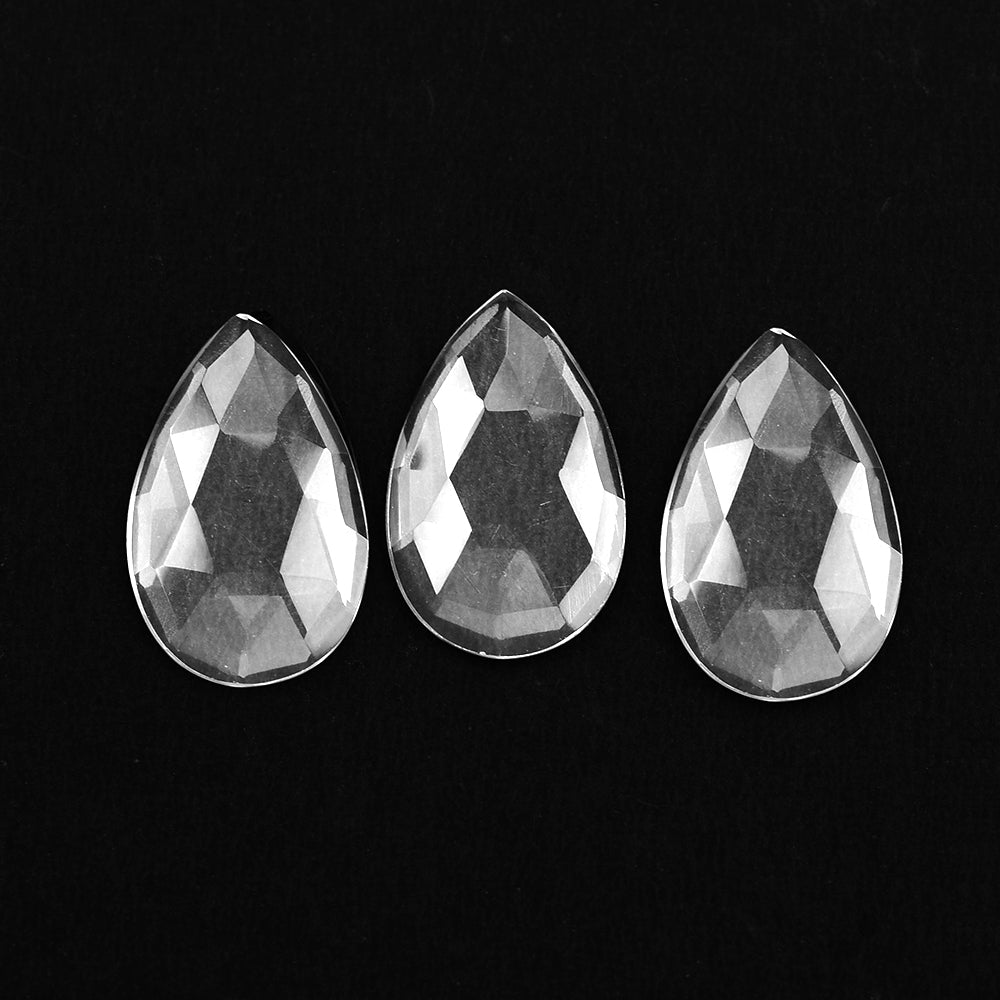 CRYSTAL ROCK QUARTZ ROSE CUT PEAR CAB (WHITE/CLEAN)24.50X15.00 MM 7.93 CTS