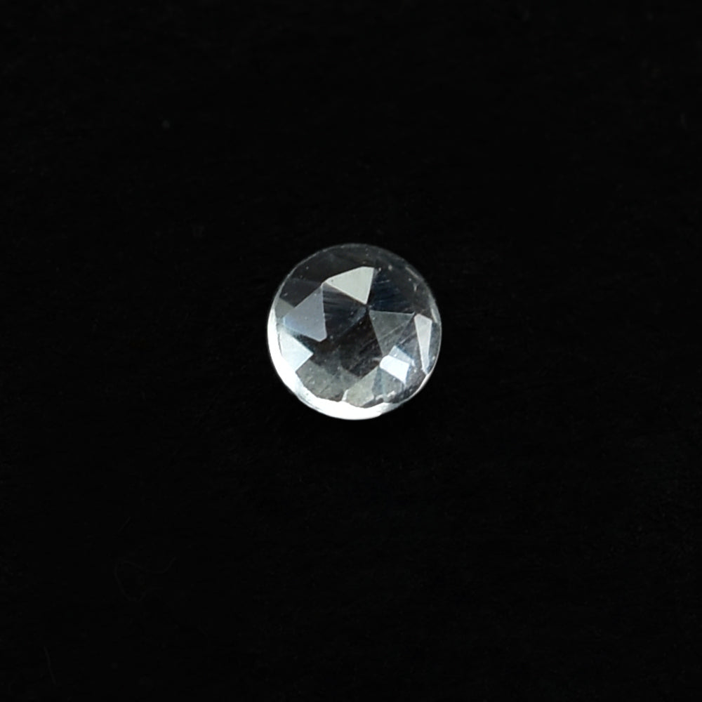CRYSTAL ROCK QUARTZ ROSE CUT ROUND CAB (WHITE/CLEAN) 2.00X2.00 MM 0.04 CTS