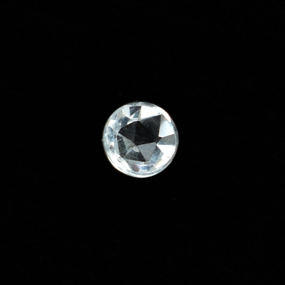 CRYSTAL ROCK QUARTZ ROSE CUT ROUND CAB (WHITE/CLEAN) 2.00X2.00 MM 0.04 CTS