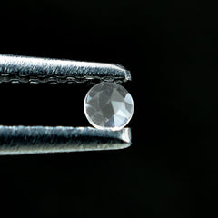 CRYSTAL ROCK QUARTZ ROSE CUT ROUND CAB (WHITE/CLEAN) 2.00X2.00 MM 0.04 CTS