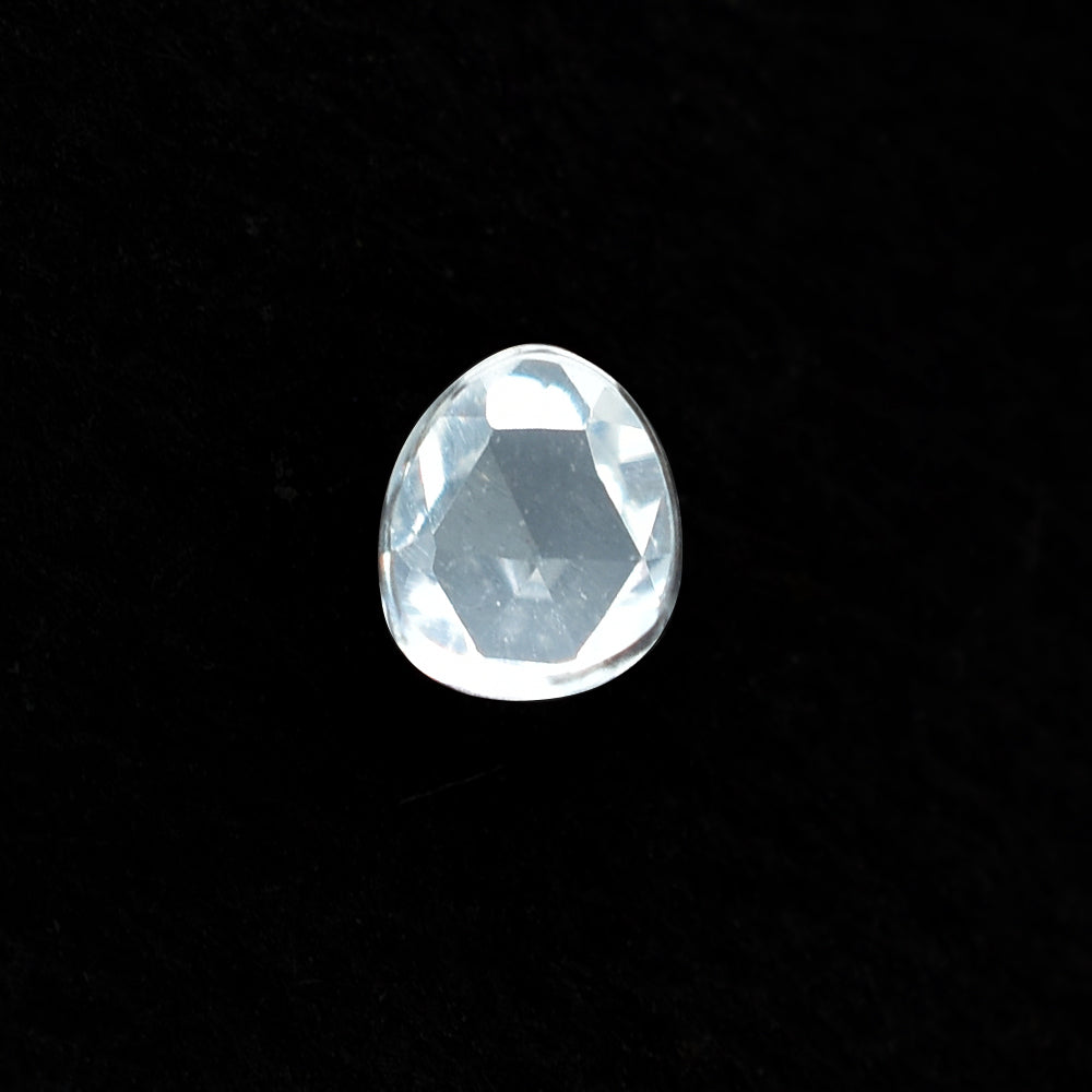 CRYSTAL ROCK QUARTZ ROSE CUT PEAR CAB (WHITE/CLEAN) 4.00X3.00 MM 0.14 CTS