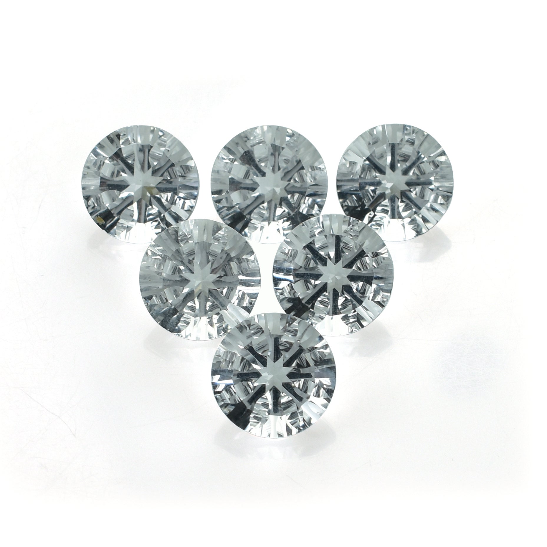 CRYSTAL ROCK QUARTZ CONCAVE CUT ROUND (WHITE)(CLEAN) 12.00X12.00 MM 5.49 CTS