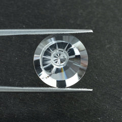 CRYSTAL ROCK QUARTZ SRIRAL CUT ROUND (WHITE)(CLEAN) 15.00X15.00 MM 10.34 CTS