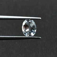 CRYSTAL ROCK QUARTZ CHECKER TOP CUT OVAL 8.00X6.00 MM 1.29 CTS
