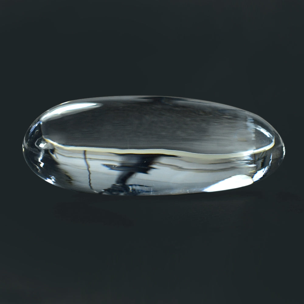 CRYSTAL ROCK QUARTZ PLAIN LENTIL OVAL (WHITE)(SI) 40.00X20.00 MM 91.70 CTS