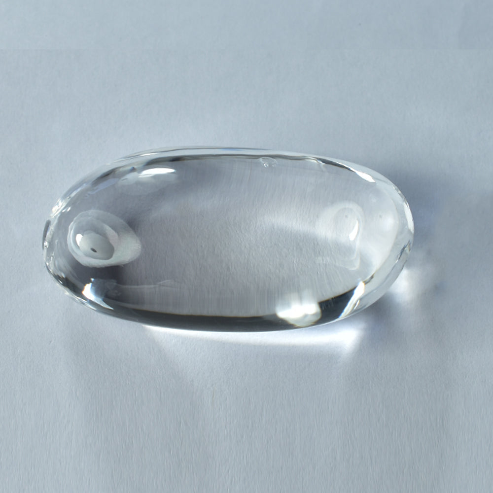 CRYSTAL ROCK QUARTZ PLAIN LENTIL OVAL (WHITE)(SI) 40.00X20.00 MM 91.70 CTS