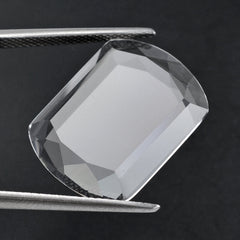 CRYSTAL TABLE CUT FLAT BOTTOM SHIELD CAB 20X15MM 9.68 Cts.