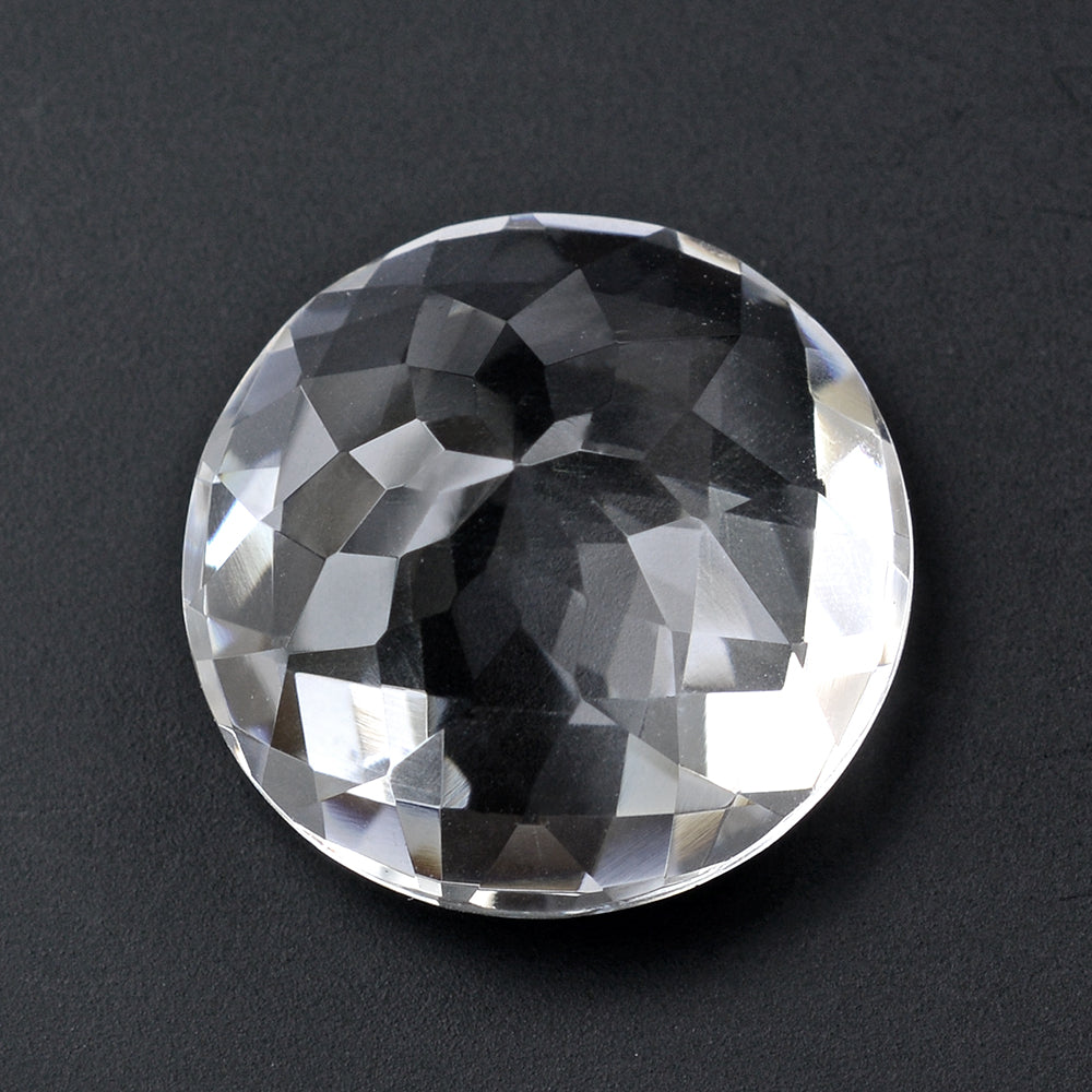 CRYSTAL CHECKER CUT ROUND 18MM 18.00 Cts.