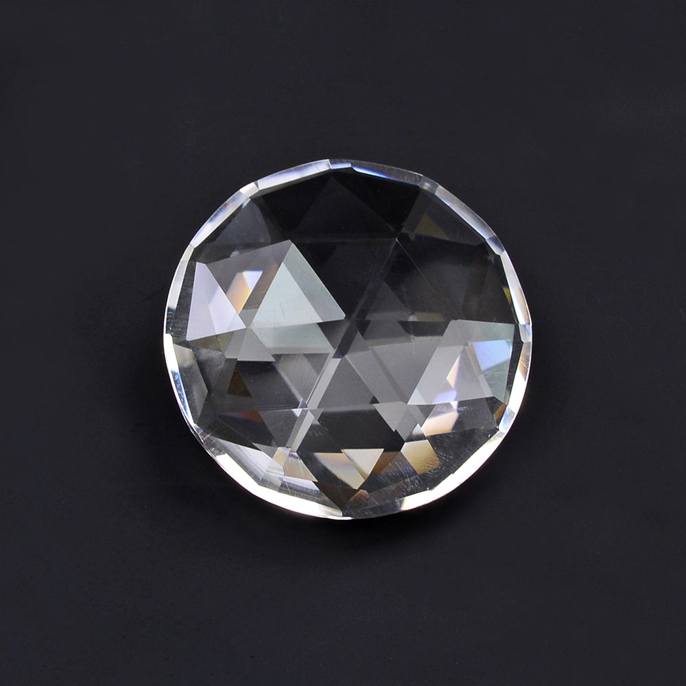 CRYSTAL ROSE CUT BRIOLETTE ROUND 20MM 19.38 Cts.
