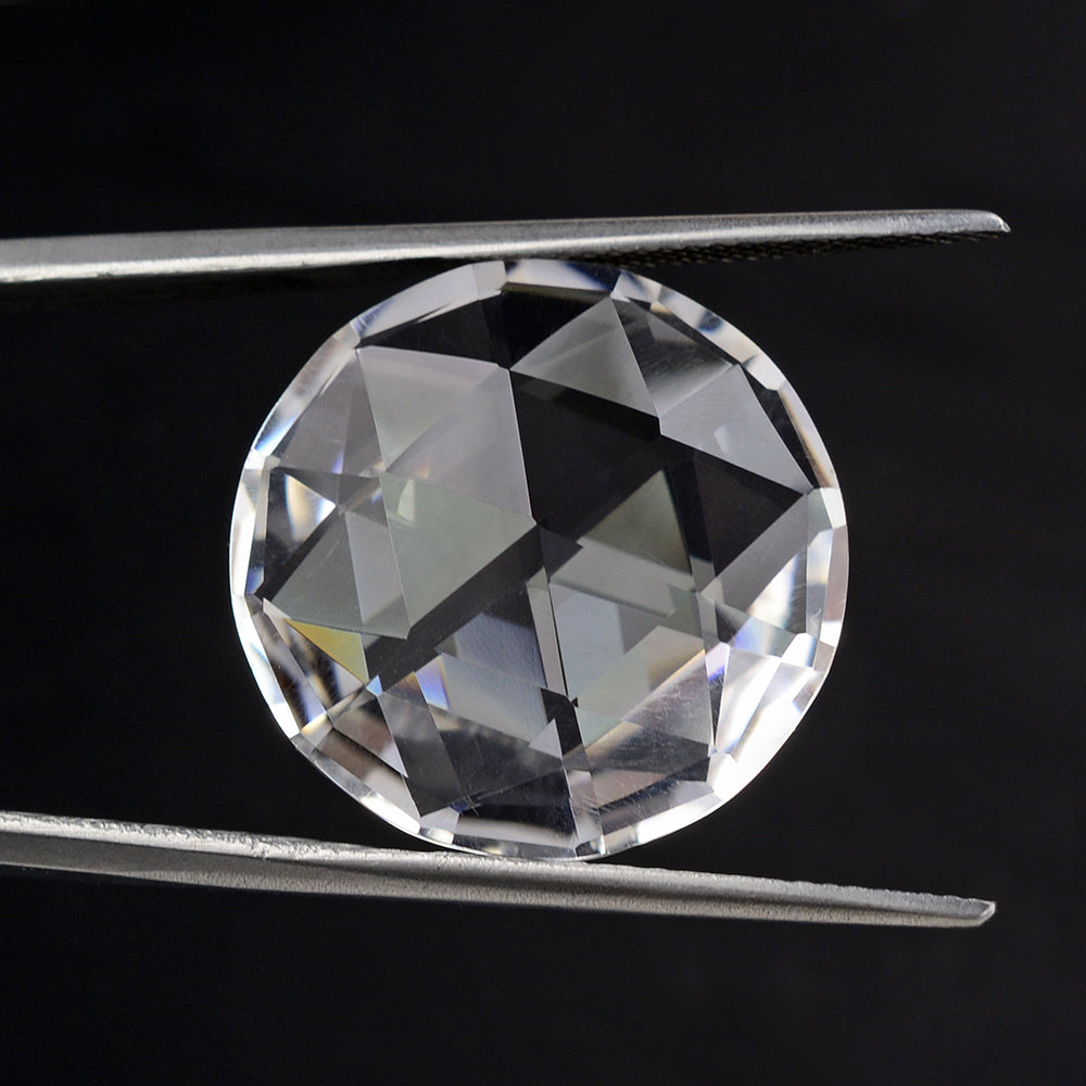 CRYSTAL ROSE CUT BRIOLETTE ROUND 20MM 19.38 Cts.