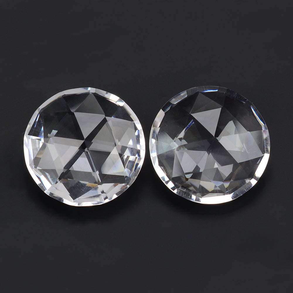 CRYSTAL ROSE CUT BRIOLETTE ROUND 20MM 19.38 Cts.
