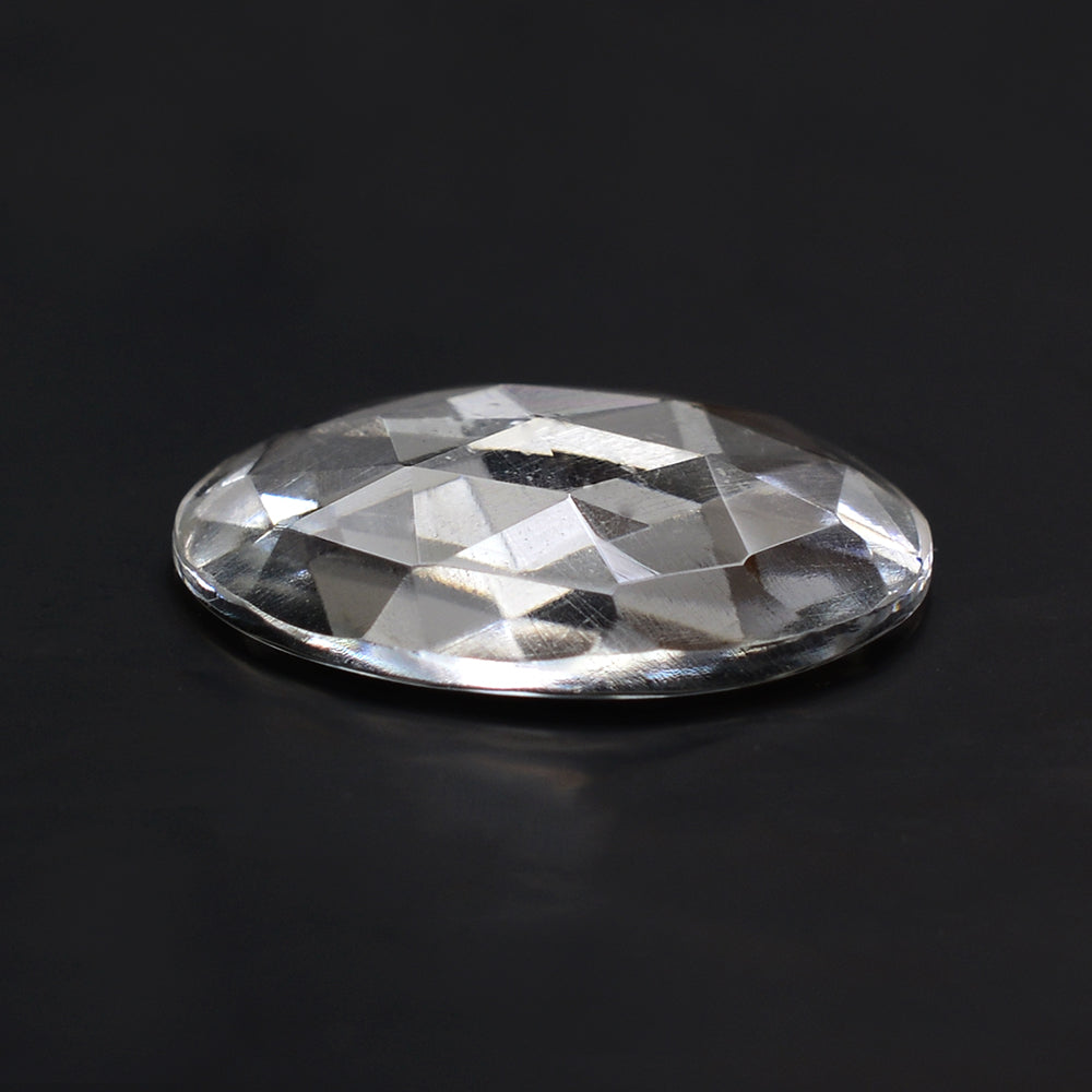 CRYSTAL ROSE CUT ROUND CAB (FLAT) 18MM 11.6 Cts.