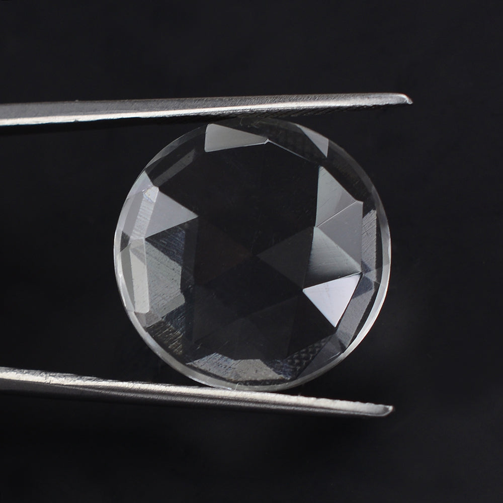 CRYSTAL ROSE CUT ROUND CAB (FLAT) 18MM 11.6 Cts.