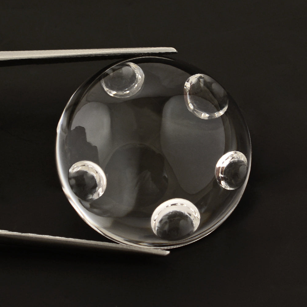 CRYSTAL SUPPER BUBBLE ROUND CAB 25MM 41.9 Cts.