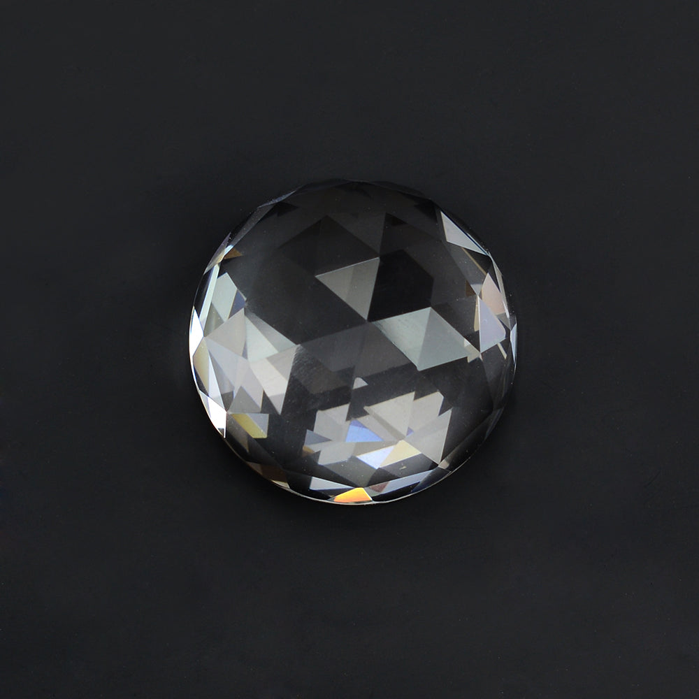 CRYSTAL ROSE CUT ROUND CAB (HIGH DOME) 18MM 21 Cts.