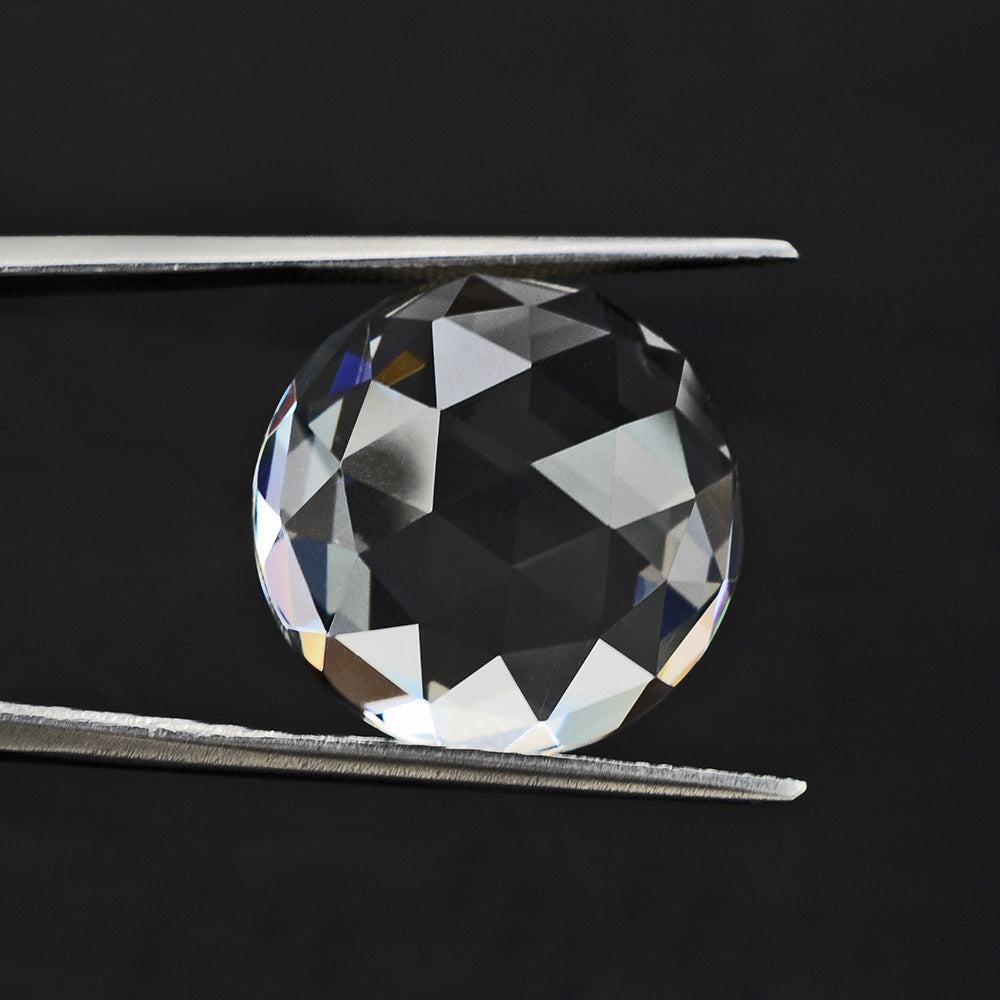 CRYSTAL ROSE CUT ROUND CAB (HIGH DOME) 18MM 21 Cts.