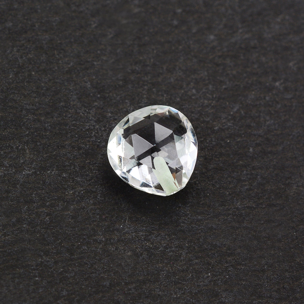 CRYSTAL ROSE CUT BRIOLETTE PEAR TABEEZ (HALF DRILL) 8MM 1.95 Cts.