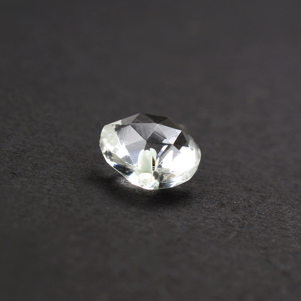 CRYSTAL ROSE CUT BRIOLETTE PEAR TABEEZ (HALF DRILL) 8MM 1.95 Cts.