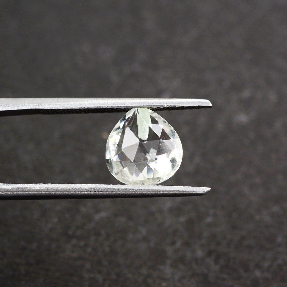 CRYSTAL ROSE CUT BRIOLETTE PEAR TABEEZ (HALF DRILL) 8MM 1.95 Cts.