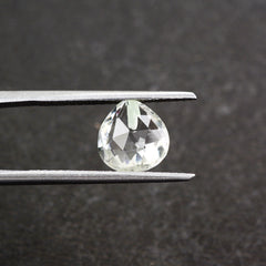 CRYSTAL ROSE CUT BRIOLETTE PEAR TABEEZ (HALF DRILL) 8MM 1.95 Cts.
