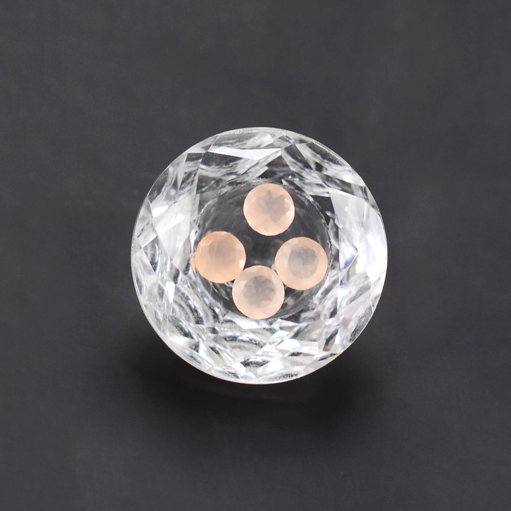 CRYSTAL CUT ROUND (INSIDE STONE) 8MM 1.68 Cts.