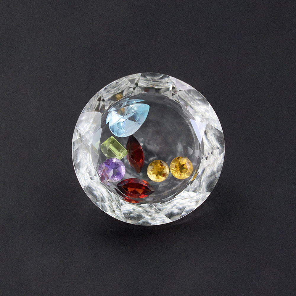 CRYSTAL CUT ROUND (WITH INSIDE STONE) 16MM 11 Cts.