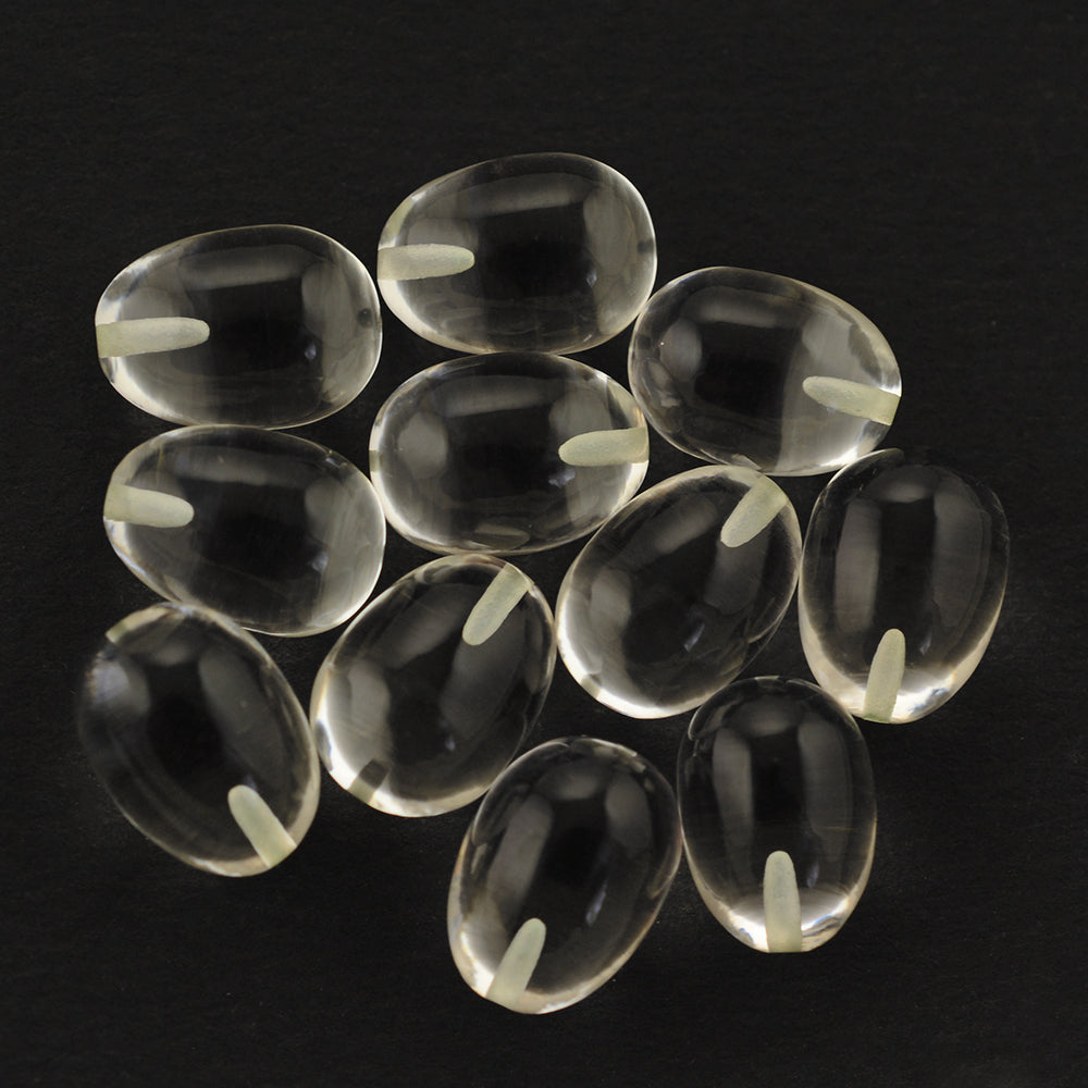 CRYSTAL PLAIN EGG (DES#54) HALF DRILL 11X8MM 5.24 Cts.