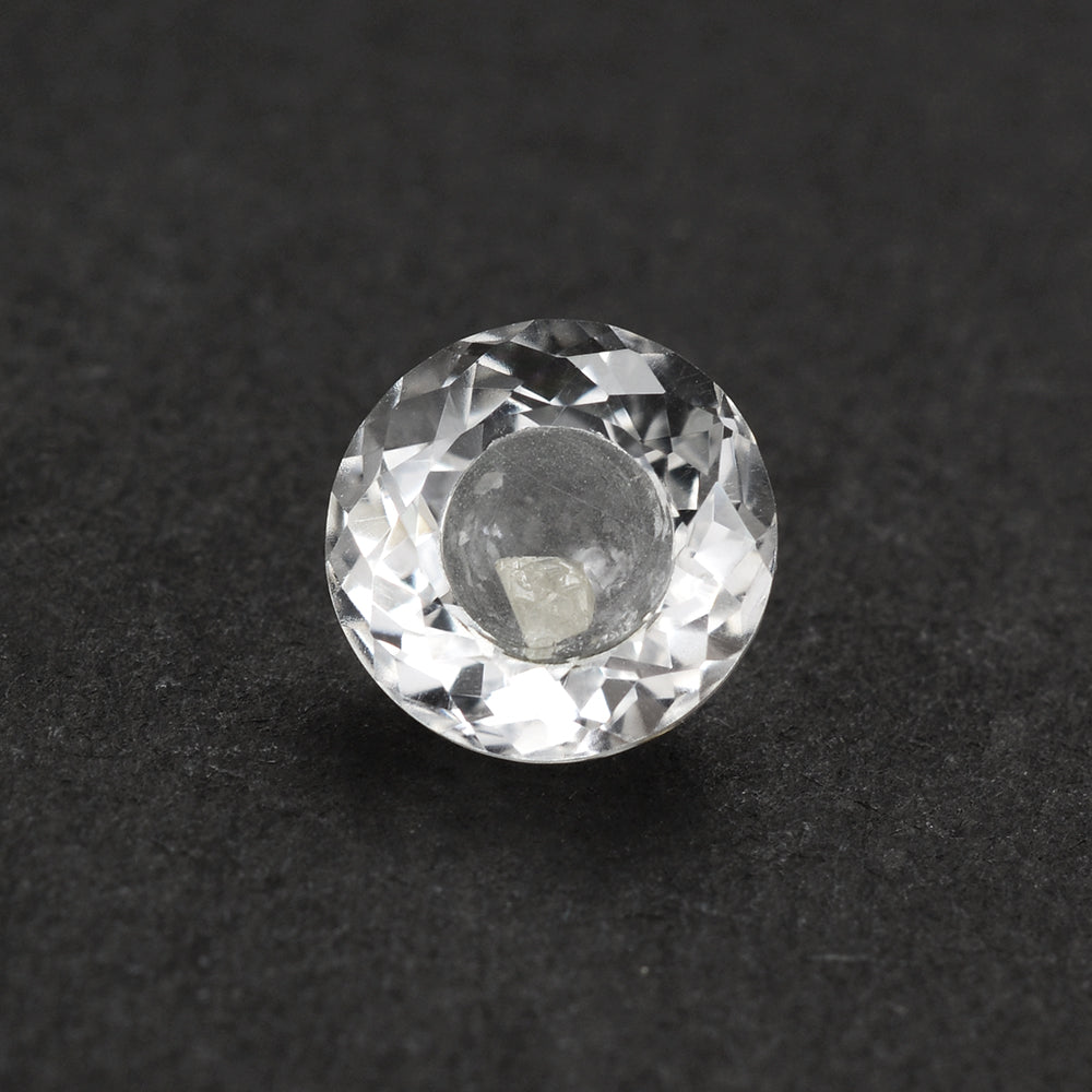 CRYSTAL CUT ROUND WITH DIAMOND ROUGH INSIDE 10MM 3.70 Cts.