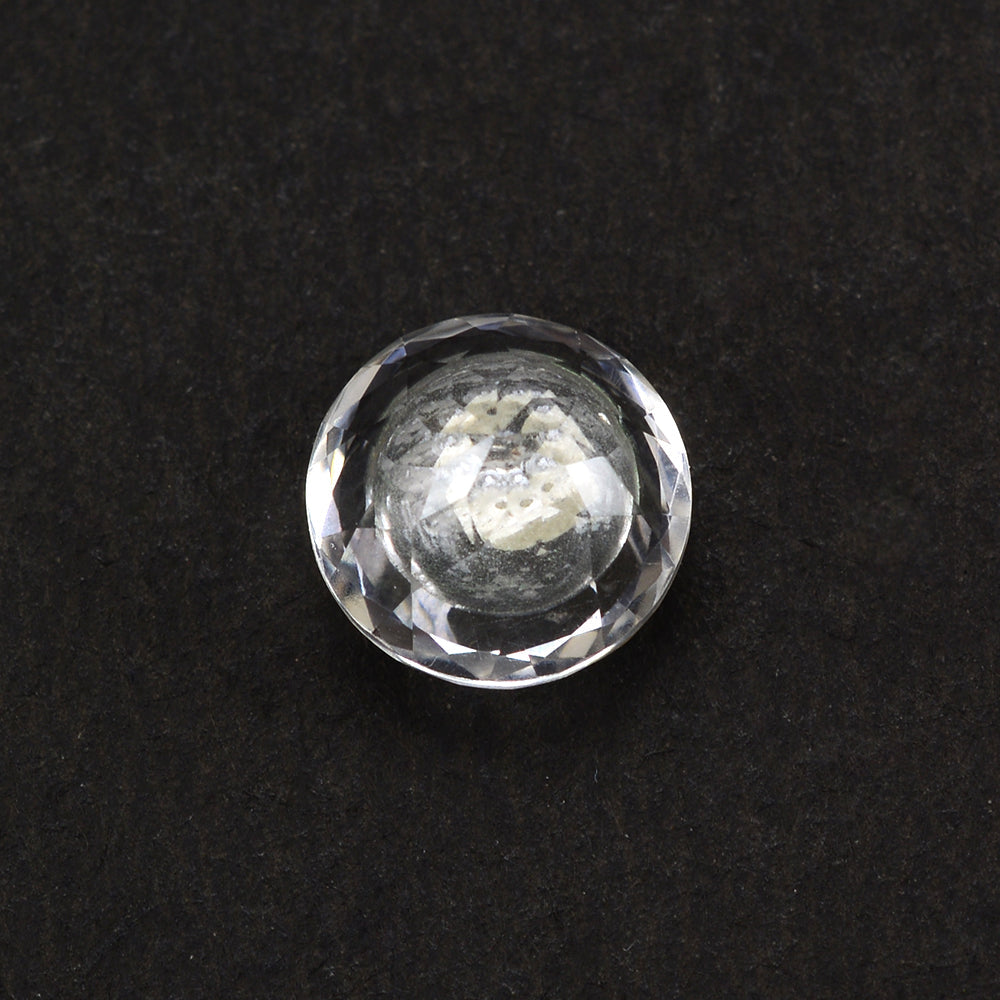 CRYSTAL CUT ROUND WITH DIAMOND ROUGH INSIDE 10MM 3.70 Cts.