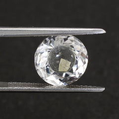 CRYSTAL CUT ROUND WITH DIAMOND ROUGH INSIDE 10MM 3.70 Cts.