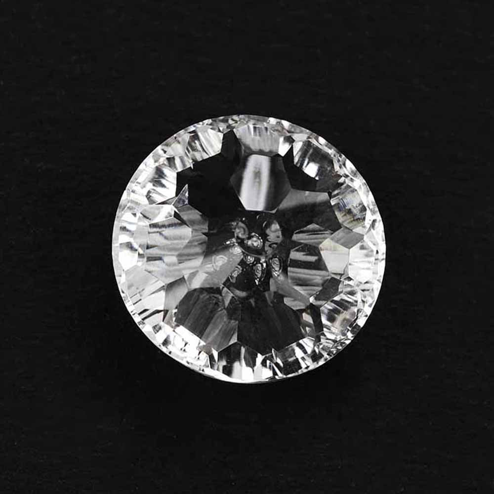 CRYSTAL CONCAVE BRIOLETTE ROUND WITH BUBBLE 15MM 10.20 Cts.