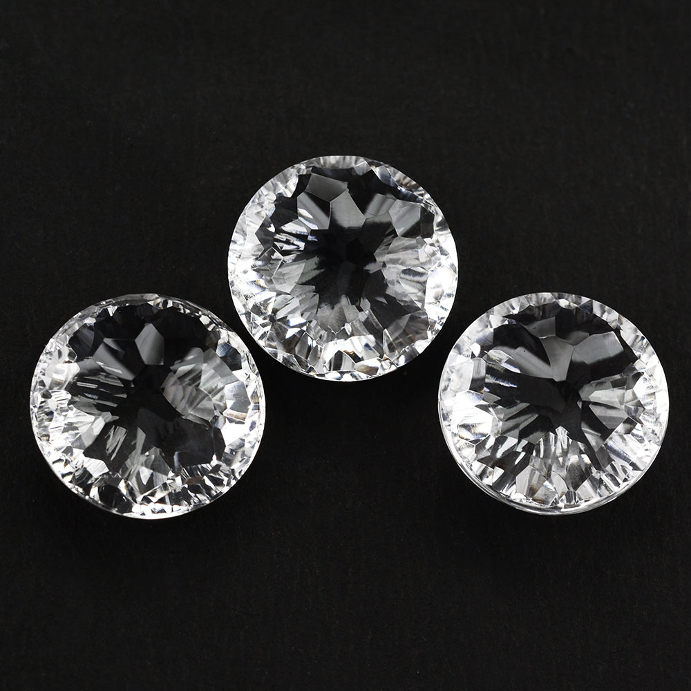 CRYSTAL CONCAVE BRIOLETTE ROUND 15MM 10.88 Cts.