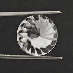 CRYSTAL BUFFTOP ROUND WITH TWISTED CONCAVE (DES#31) 15MM 11.15 Cts.
