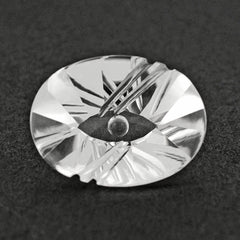CRYSTAL FLAT BUFFTOP EVIL EYE OVAL (DES#112) 20X15MM 15.07 Cts.