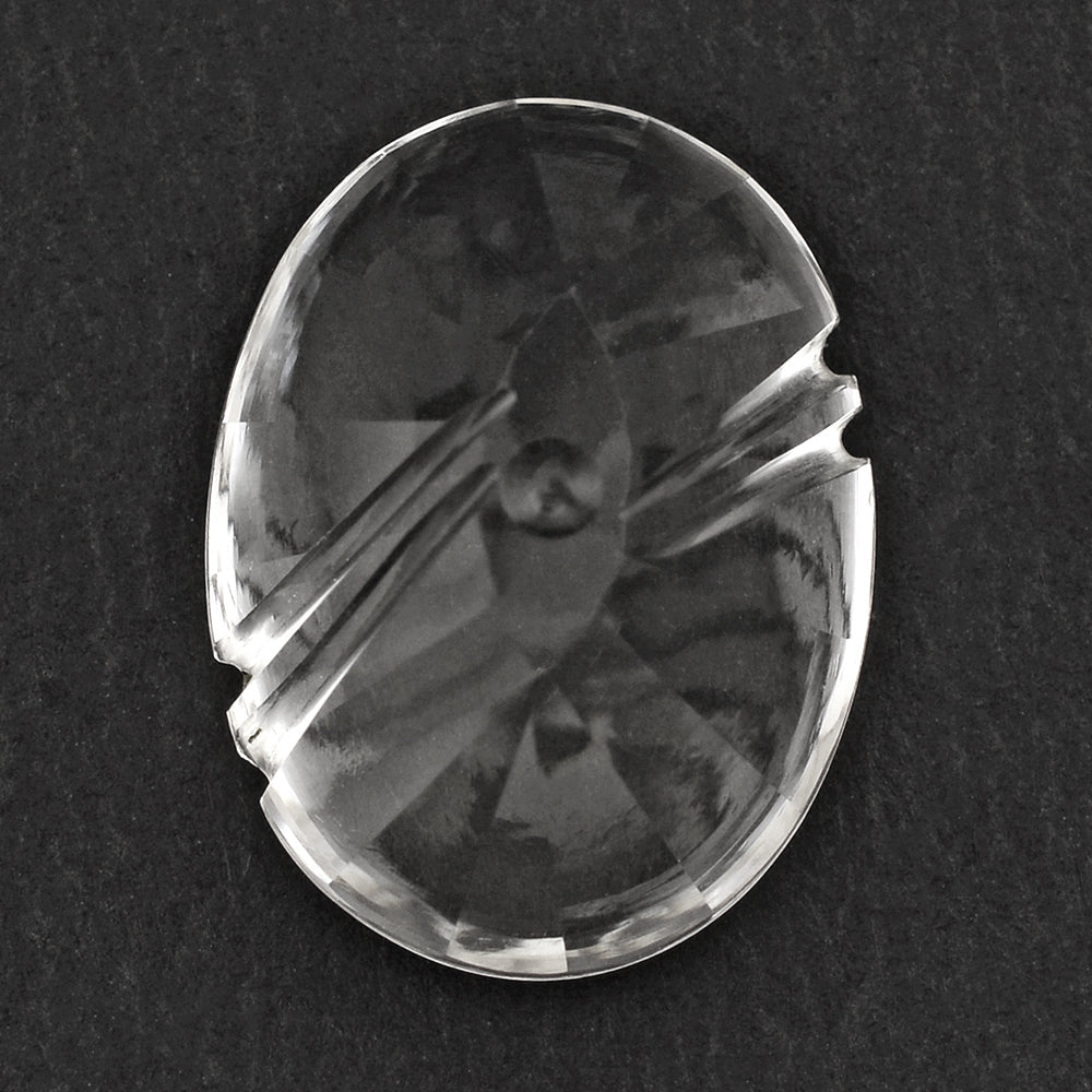CRYSTAL FLAT BUFFTOP EVIL EYE OVAL (DES#112) 20X15MM 15.07 Cts.
