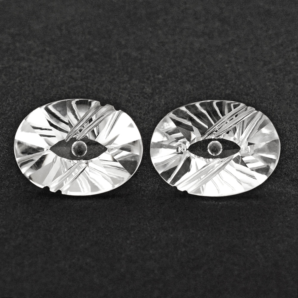 CRYSTAL FLAT BUFFTOP EVIL EYE OVAL (DES#112) 20X15MM 15.07 Cts.