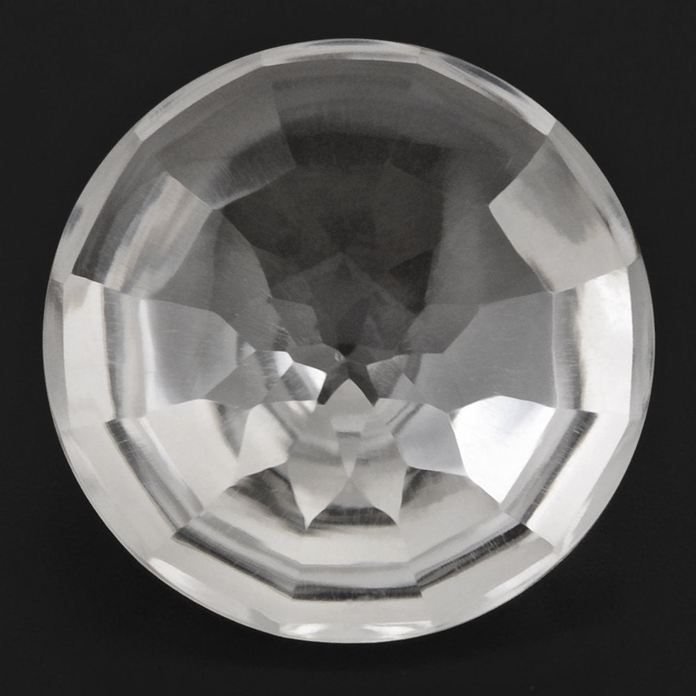 CRYSTAL BUFFTOP CONCAVE STEP CUT BACK ROUND (DES#47) 15MM 11.48 Cts.
