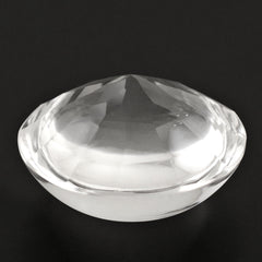 CRYSTAL BUFFTOP CONCAVE STEP CUT BACK ROUND (DES#47) 15MM 11.48 Cts.