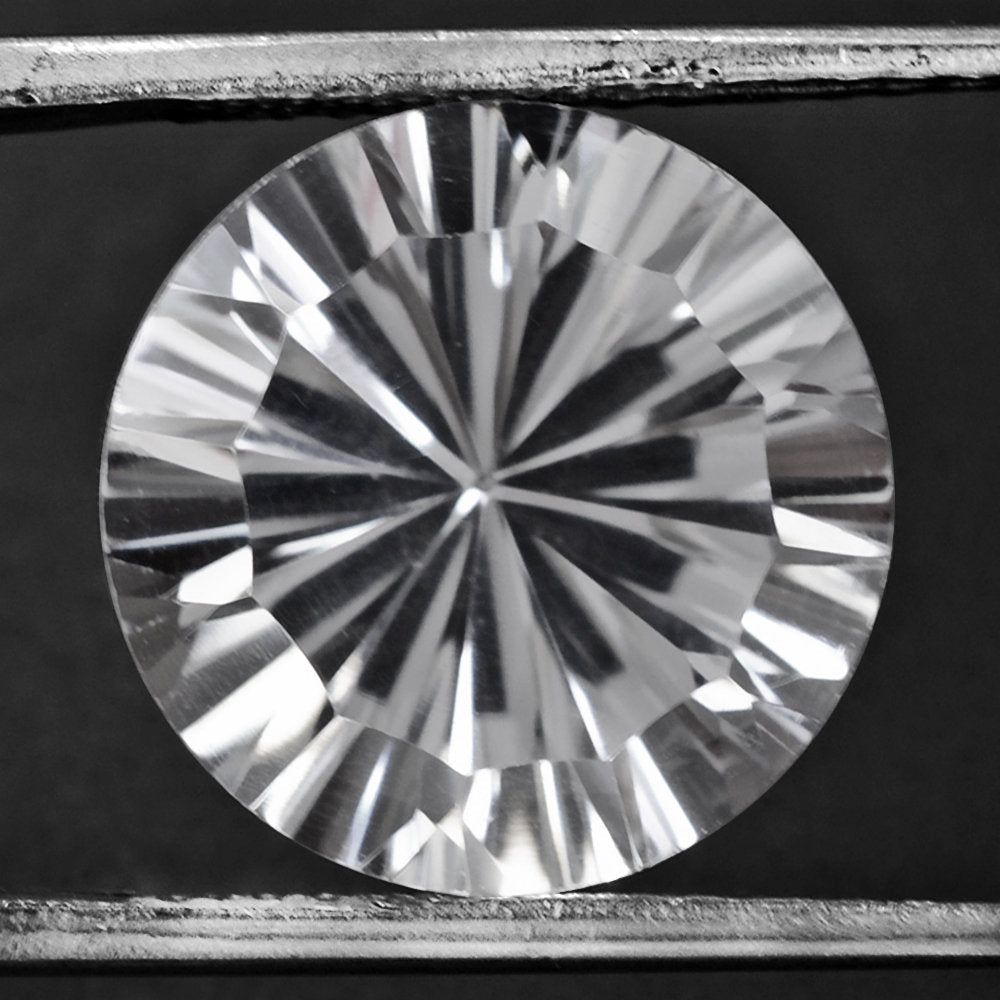 CRYSTAL CONCAVE STRAIGHT FACET ROUND (DES#77) 14MM 8.79 Cts.