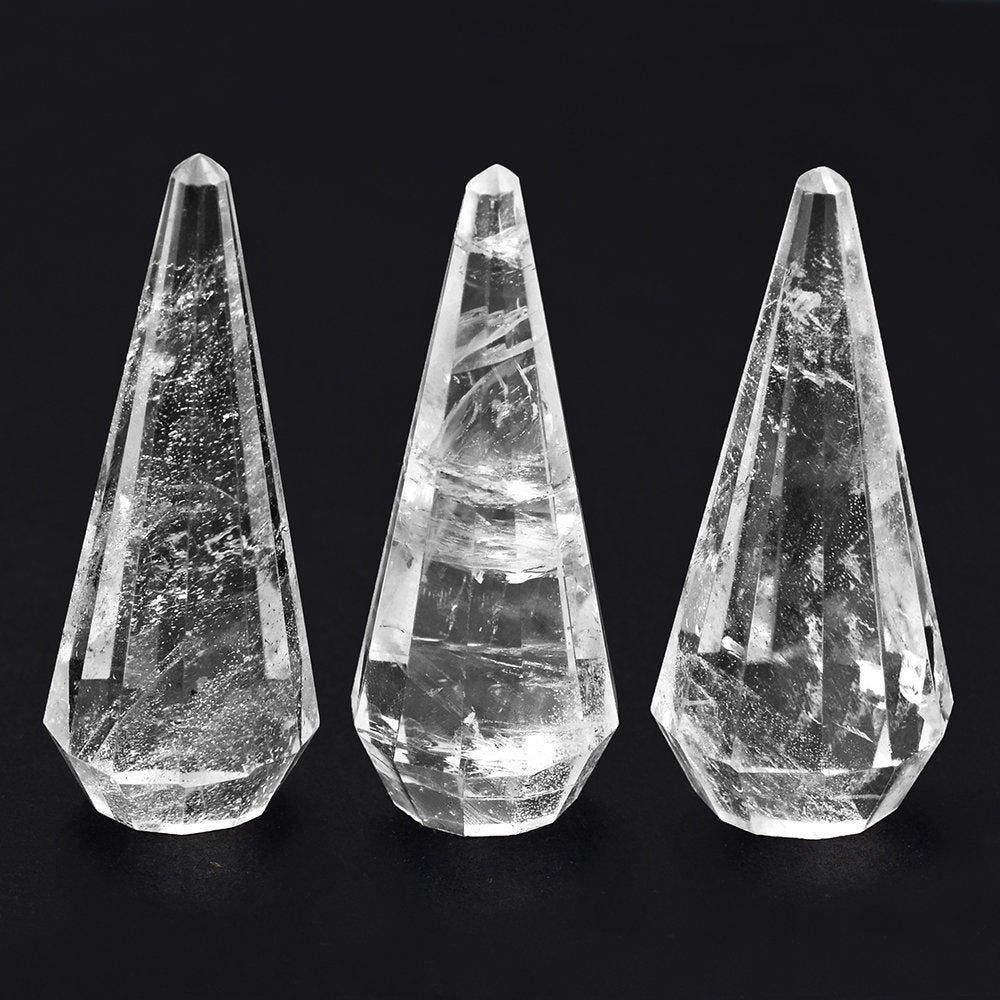 CRYSTAL LONG FACETED DROPS 38X16MM 42.93 Cts.