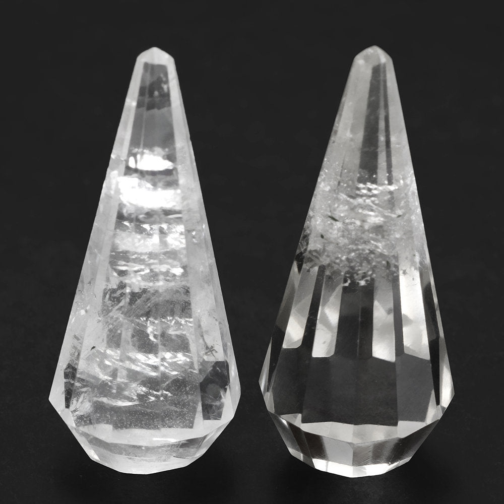 CRYSTAL LONG FACETED DROPS 36X16MM 42.65 Cts.