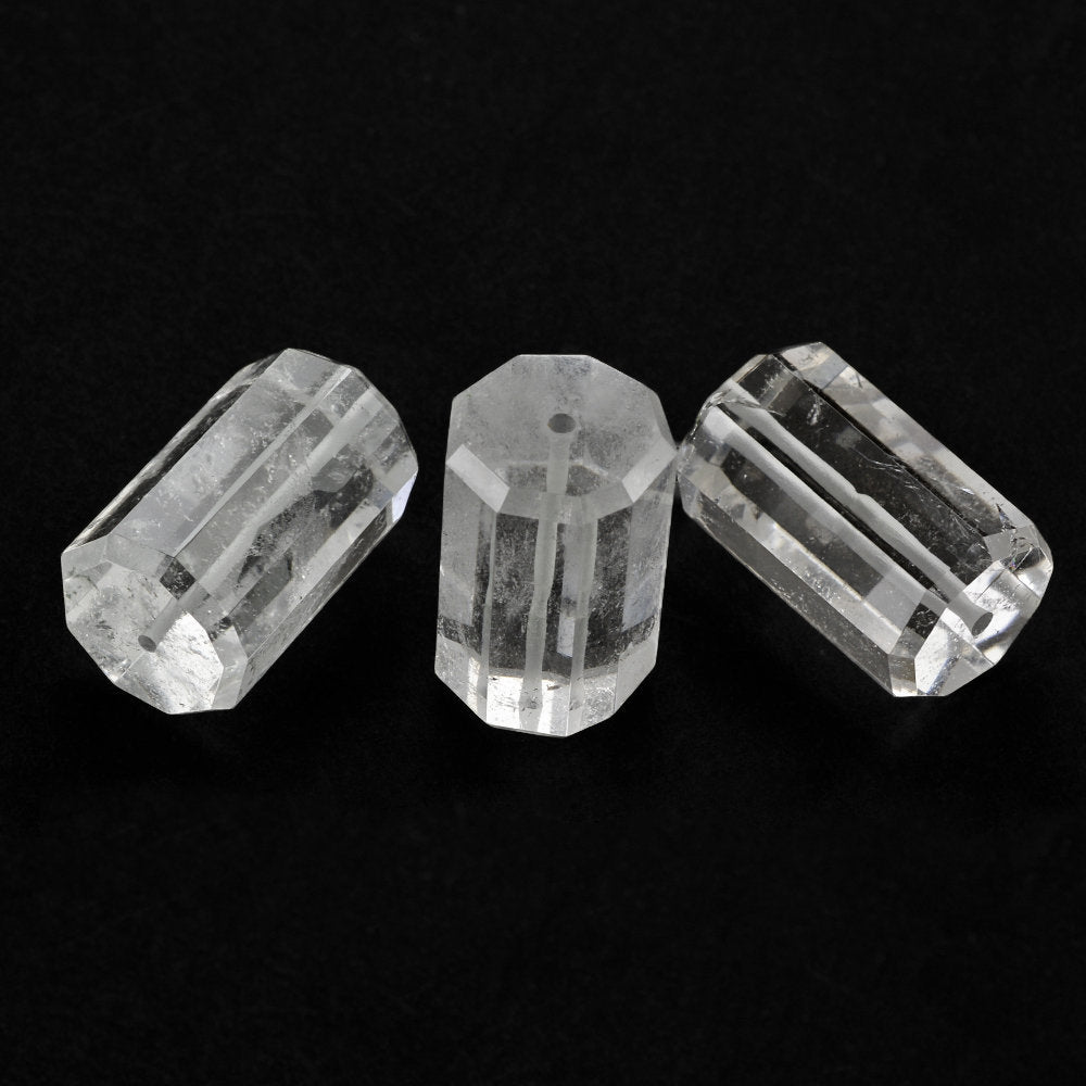 CRYSTAL STEP CUT BARREL (FULL DRILL 1MM) (HI) 25X16MM 62.82 Cts.