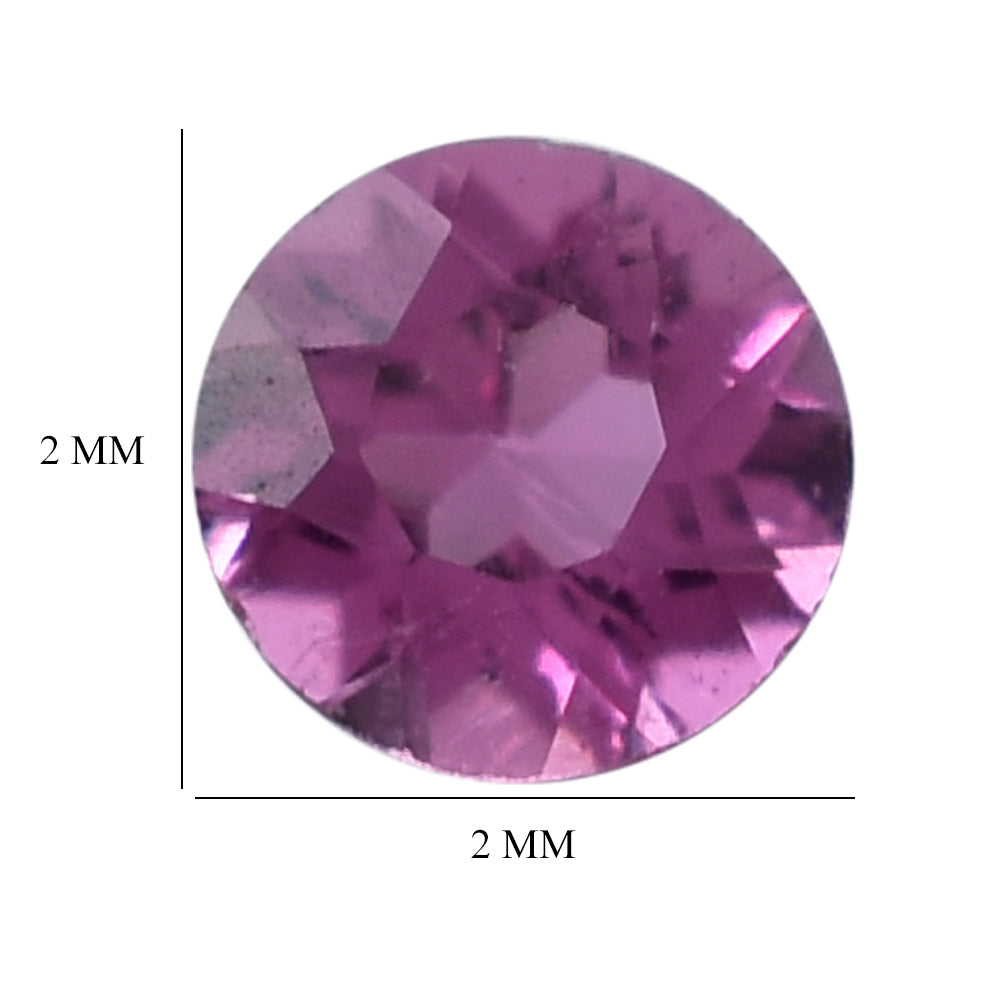 RUBELLITE CUT ROUND 2MM 0.03 Cts.