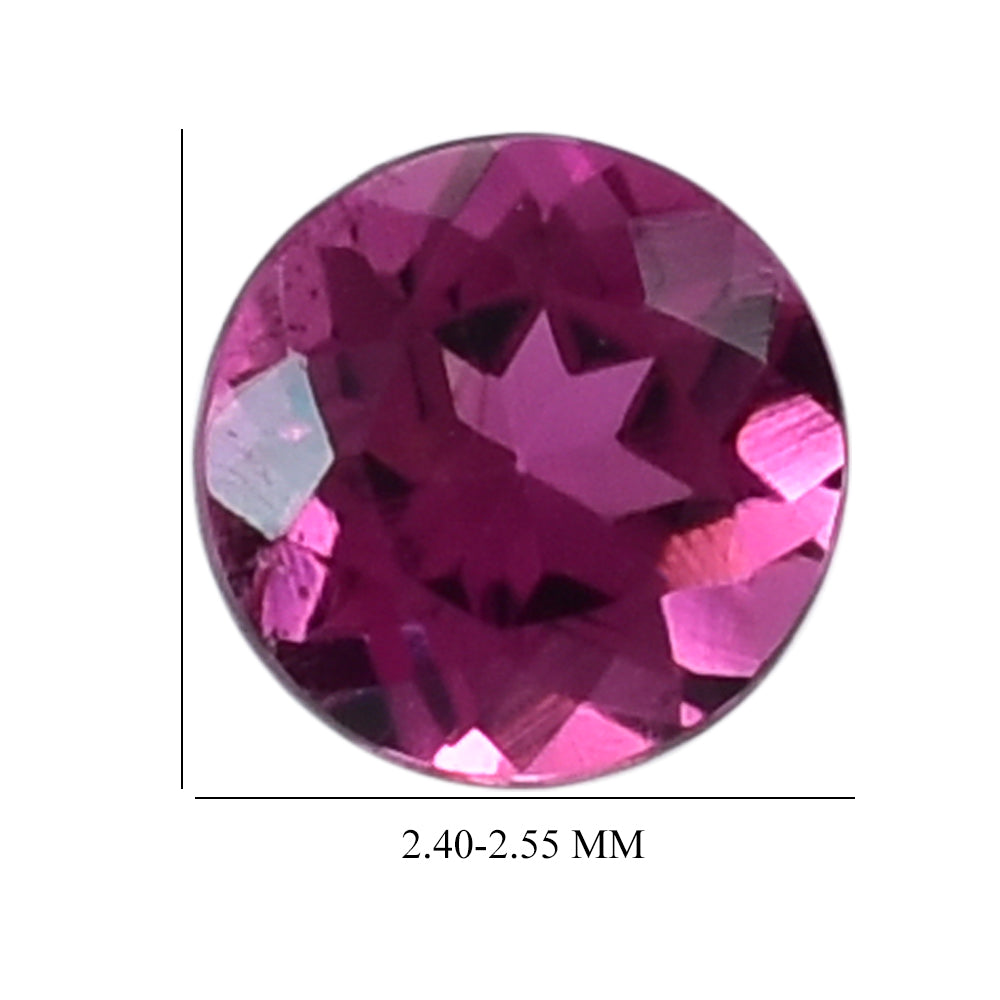 RUBELLITE CUT ROUND 2.40-2.55MM 0.06 Cts.